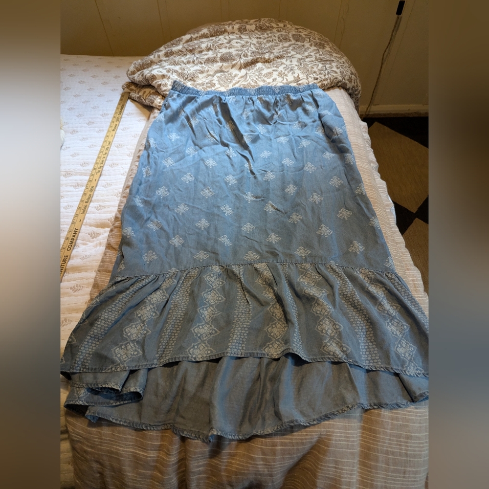 Lauren Lane for Sonoma block print lyocell long skirt